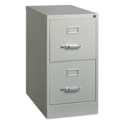OfficeSource Steel Vertical File Collection 2 Drawer Vertical File Cabinet, 25" Deep, Letter - Light Gray