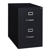 OfficeSource Steel Vertical File Collection 2 Drawer Vertical File Cabinet, 26.5" Deep, Letter - Black