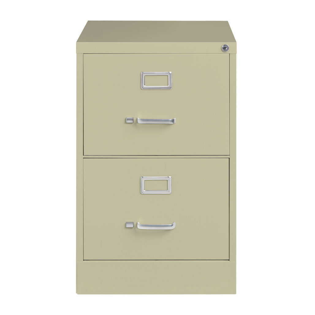 OfficeSource Steel Vertical File Collection 2 Drawer Vertical File Cabinet, 26.5" Deep, Letter - Putty
