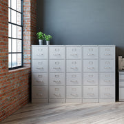 OfficeSource Steel Vertical File Collection 4 Drawer Vertical File Cabinet, 25" Deep, Legal - Light Gray