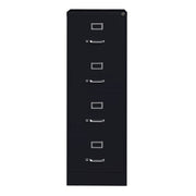 OfficeSource Steel Vertical File Collection 4 Drawer Vertical File Cabinet, 26.5" Deep, Legal - Black