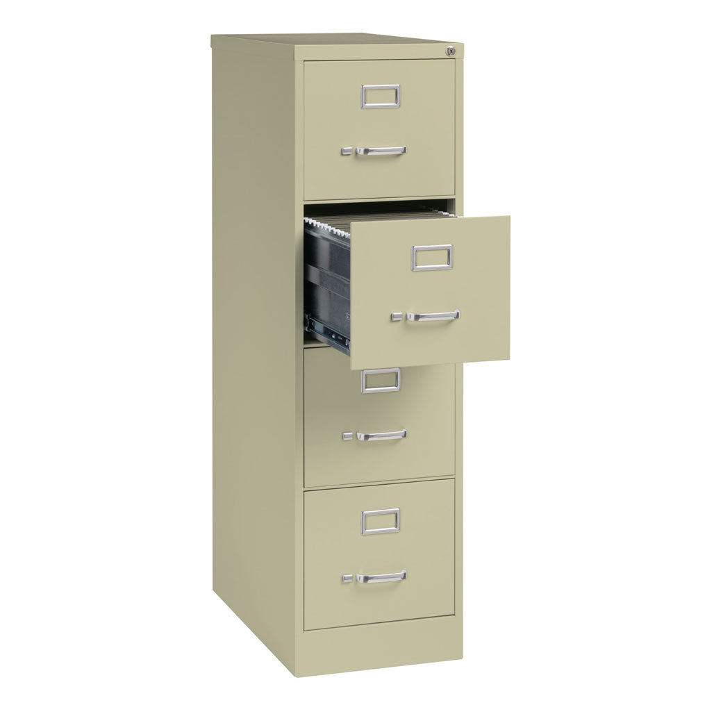 OfficeSource Steel Vertical File Collection 4 Drawer Vertical File Cabinet, 25" Deep, Letter - Putty