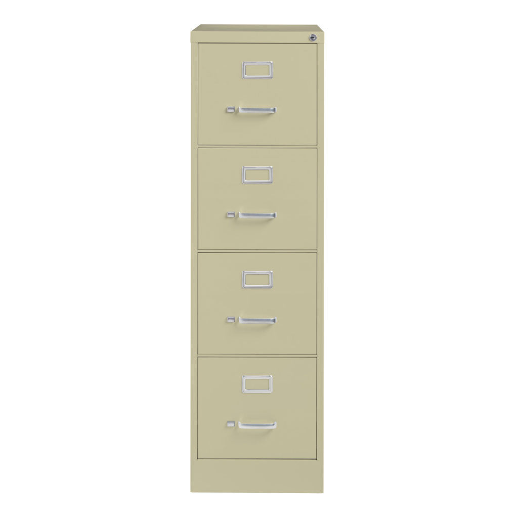 OfficeSource Steel Vertical File Collection 4 Drawer Vertical File Cabinet, 25" Deep, Letter - Putty