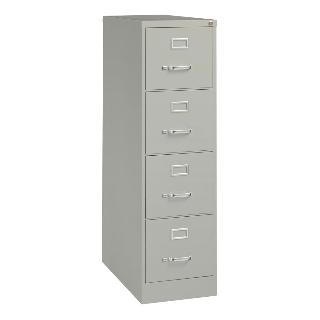 OfficeSource Steel Vertical File Collection 4 Drawer Vertical File Cabinet, 25" Deep, Letter - Light Gray