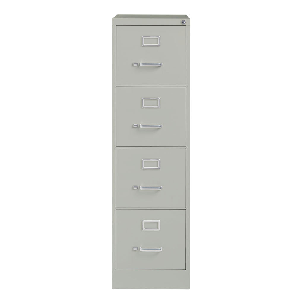 OfficeSource Steel Vertical File Collection 4 Drawer Vertical File Cabinet, 25" Deep, Letter - Light Gray