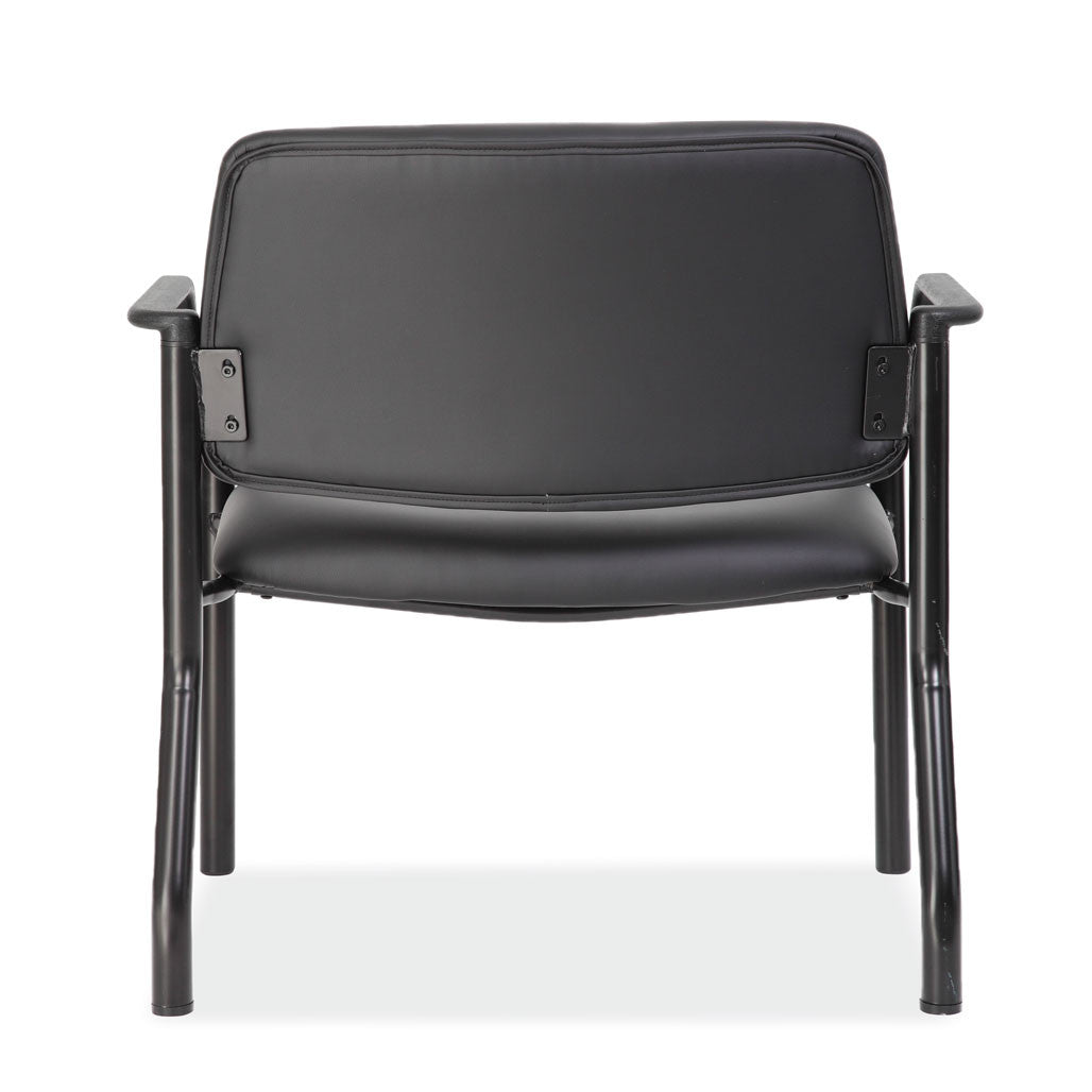 OfficeSource Big & Tall Guest Chair with Arms and Black Frame - 32"W - Black Antimicrobial Vinyl