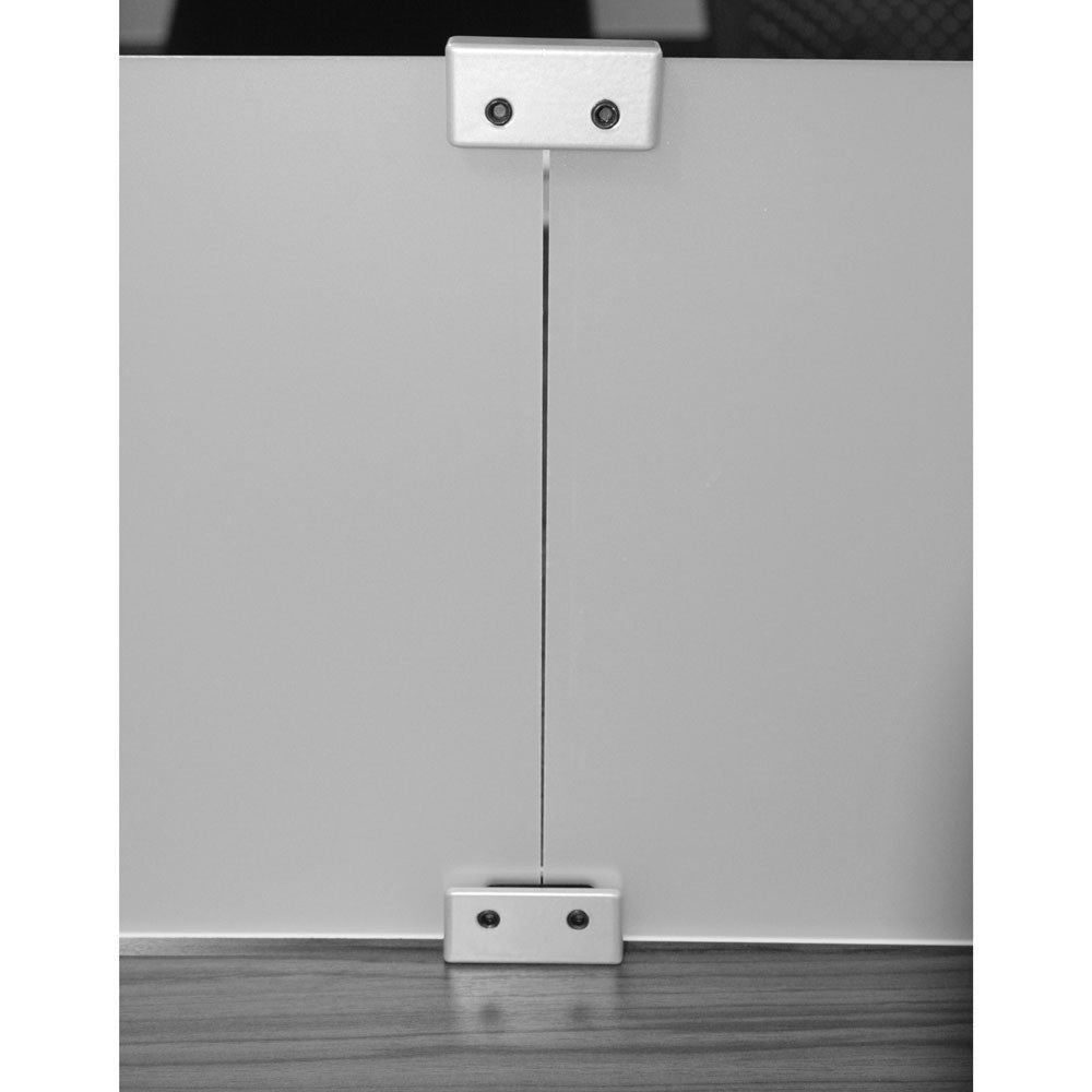 OfficeSource SafeGuard Barrier Collection Straight Bracket (For 6MM Acrylic Screens) - Silver