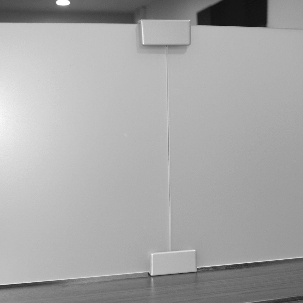 OfficeSource SafeGuard Barrier Collection Straight Bracket (For 6MM Acrylic Screens) - Silver