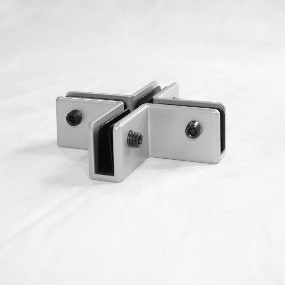 OfficeSource SafeGuard Barrier Collection X-Shaped Bracket (For 6MM Acrylic Screens) - Silver