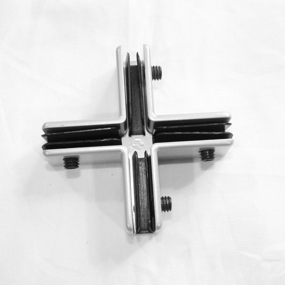 OfficeSource SafeGuard Barrier Collection X-Shaped Bracket (For 6MM Acrylic Screens) - Silver