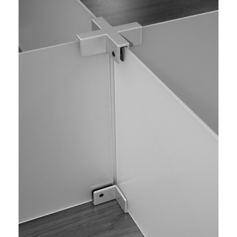 OfficeSource SafeGuard Barrier Collection X-Shaped Bracket (For 6MM Acrylic Screens) - Silver