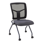 OfficeSource CoolMesh Collection Armless Nesting Chair with Titanium Gray Frame - Fabric - Cool Gray Fabric