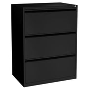 OfficeSource  3 Drawer Lateral File - Black