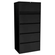 OfficeSource  5 Drawer Lateral File - Black