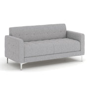 OfficeSource Draper Sofa with Silver Metal Legs - Light Gray Fabric