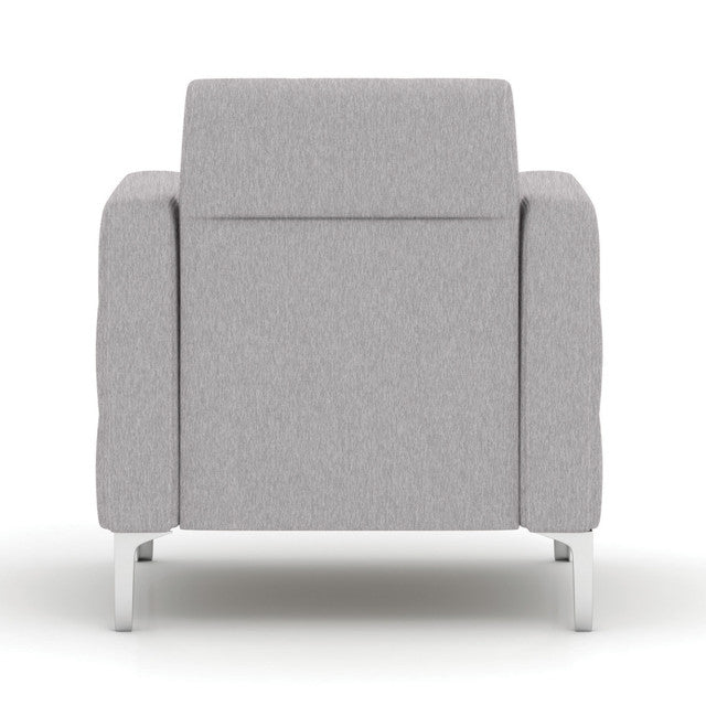 OfficeSource Draper Club Chair with Silver Metal Legs - Light Gray