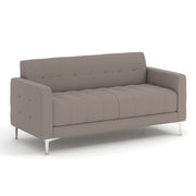 OfficeSource Draper Sofa with Silver Metal Legs - Taupe Fabric