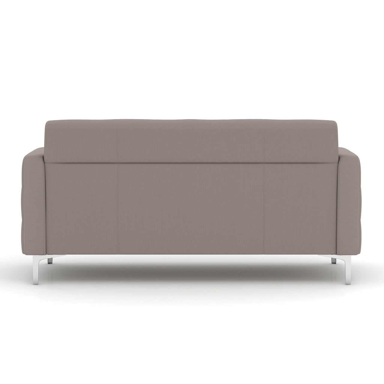 OfficeSource Draper Sofa with Silver Metal Legs - Taupe Fabric