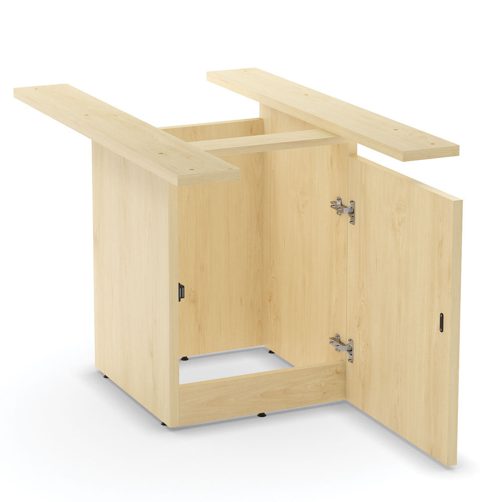 OfficeSource Conference/Multi-Purpose Board Table Cube Base With Access Door - Maple
