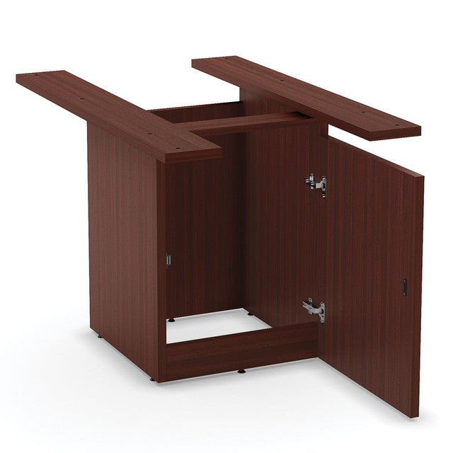 OfficeSource Conference/Multi-Purpose Board Table Cube Base With Access Door - Mahogany