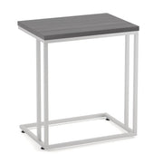 OfficeSource OS Reception Tables Laminate Side C Table with Silver Base - Coastal Gray