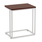 OfficeSource OS Reception Tables Laminate Side C Table with Silver Base - Cherry