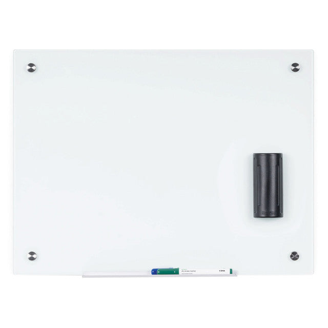 OfficeSource Vizual Magnetic Glass Dry-Erase Board - 36" x 48" - White