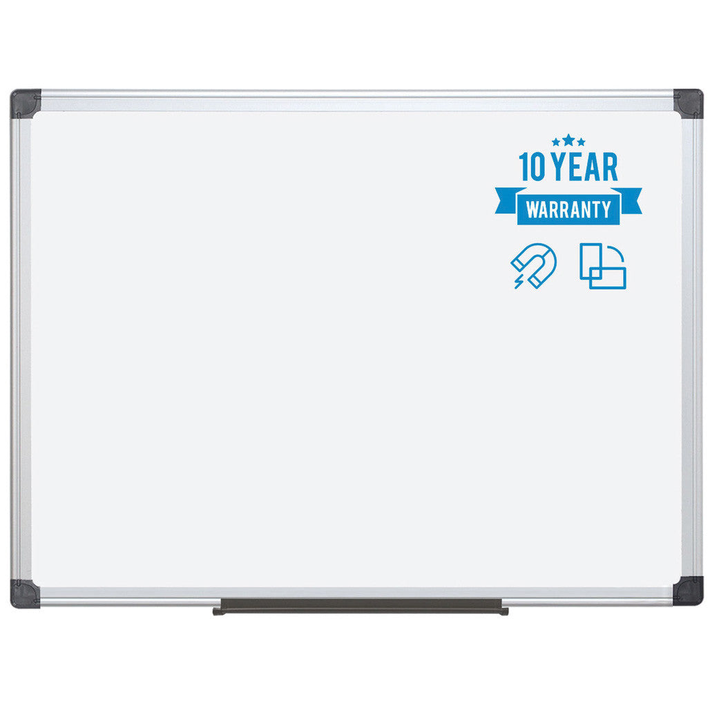 OfficeSource ViZual Magnetic Steel Board with Aluminum Frame - 48" x 72" - White