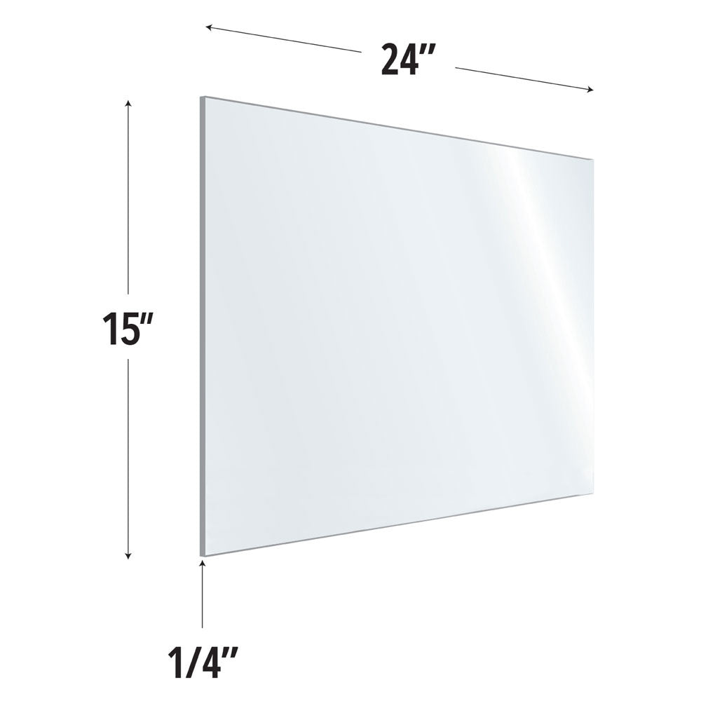 SafeGuard Barrier 15X24 Clear Acrylic Screen For Use With Variant Brackets