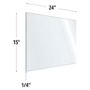 SafeGuard Barrier 15X24 Clear Acrylic Screen For Use With Variant Brackets
