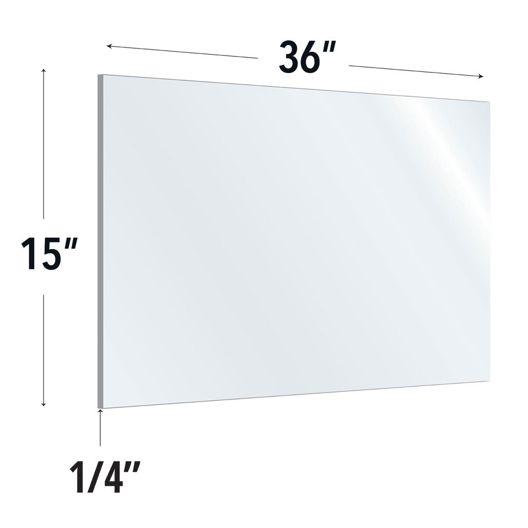 SafeGuard Barrier 15X36 Clear Acrylic Screen For Use With Variant Brackets