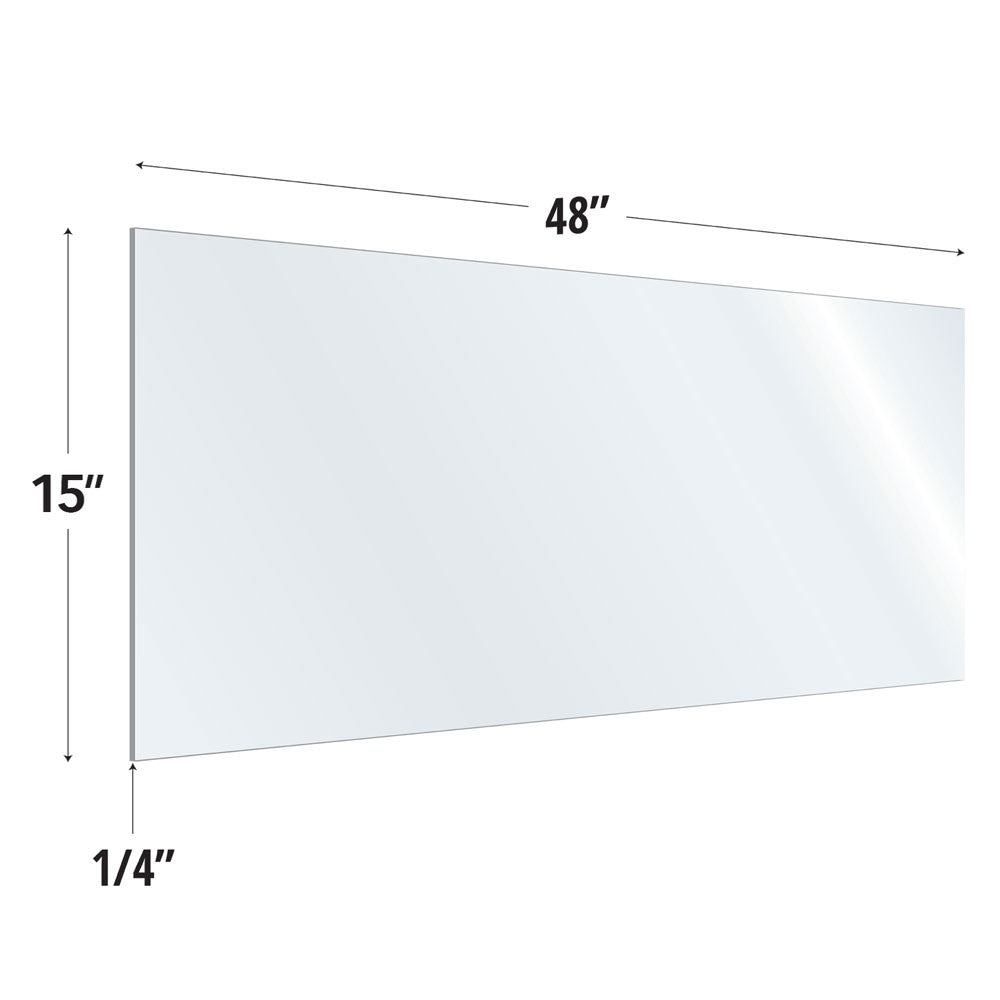 SafeGuard Barrier 15X48 Clear Acrylic Screen For Use With Variant Brackets