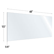 SafeGuard Barrier 15X48 Clear Acrylic Screen For Use With Variant Brackets