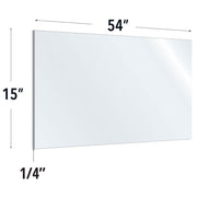 SafeGuard Barrier 15X54 Clear Acrylic Screen For Use With Variant Brackets