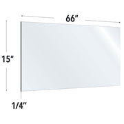 SafeGuard Barrier 15X66 Clear Acrylic Screen For Use With Variant Brackets