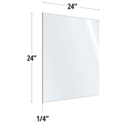 24X24 Clear Acrylic Screen For Use With Variant Brackets