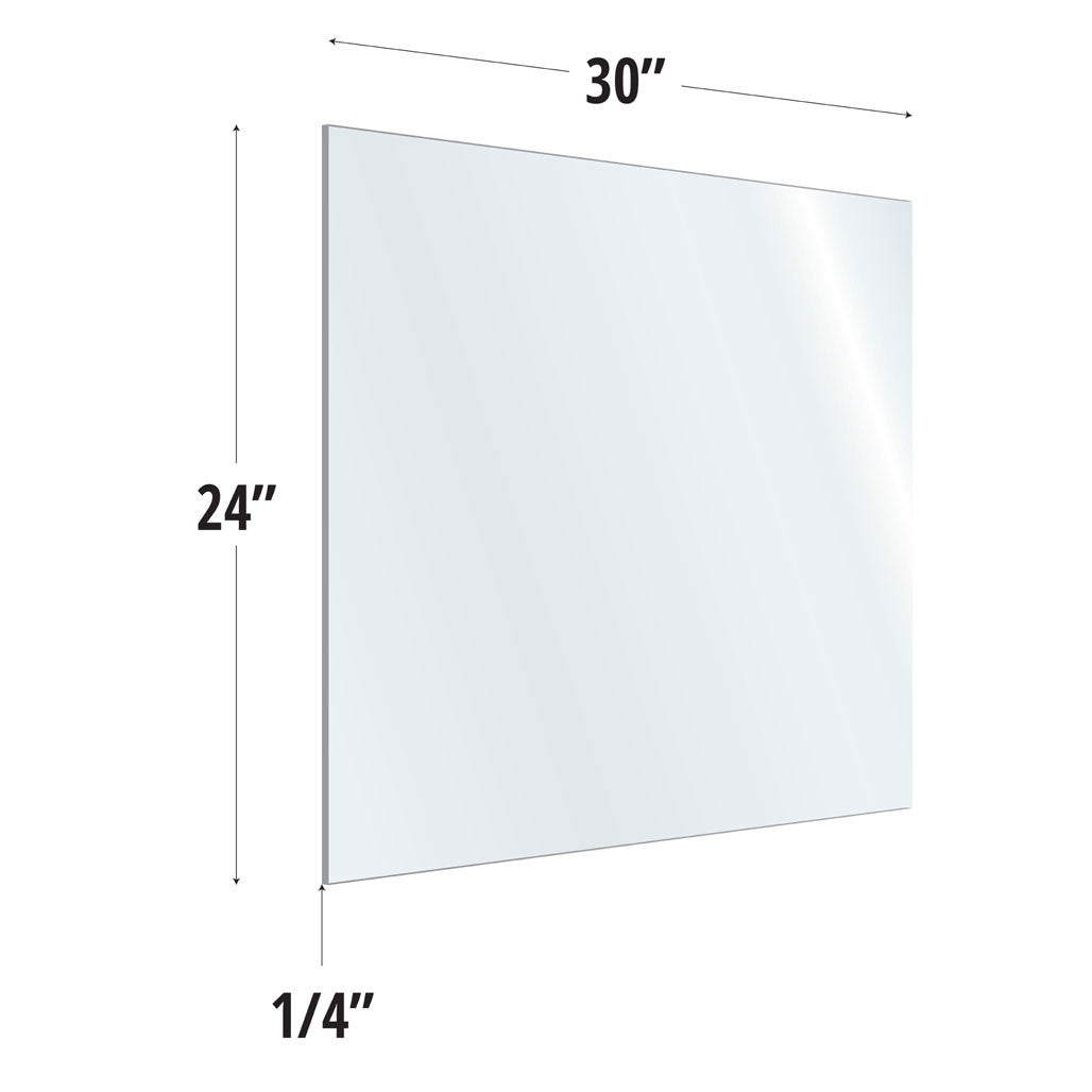 24X30 Clear Acrylic Screen For Use With Variant Brackets