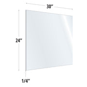 24X30 Clear Acrylic Screen For Use With Variant Brackets