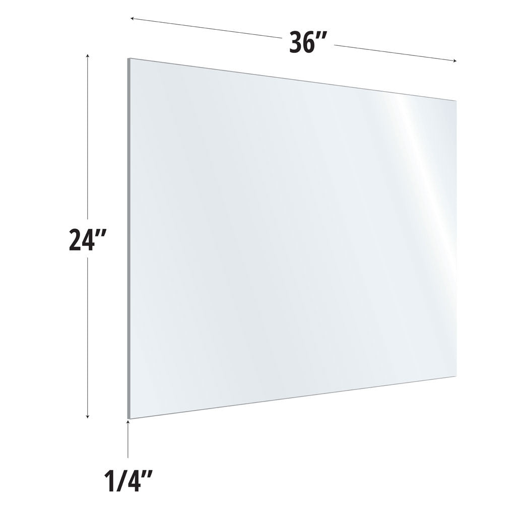 24X36 Clear Acrylic Screen For Use With Variant Brackets