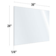 24X36 Clear Acrylic Screen For Use With Variant Brackets