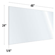 24X48 Clear Acrylic Screen For Use With Variant Brackets