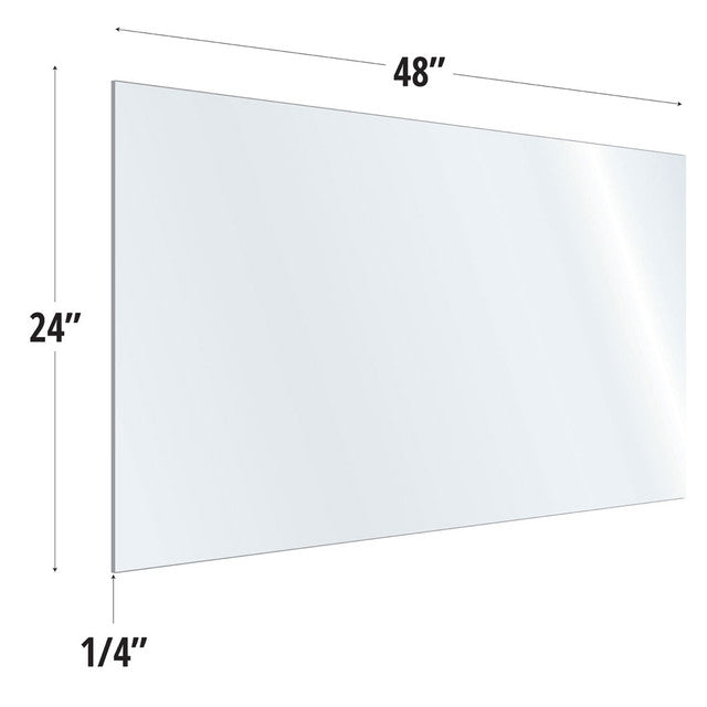 24X48 Clear Acrylic Screen For Use With Variant Brackets