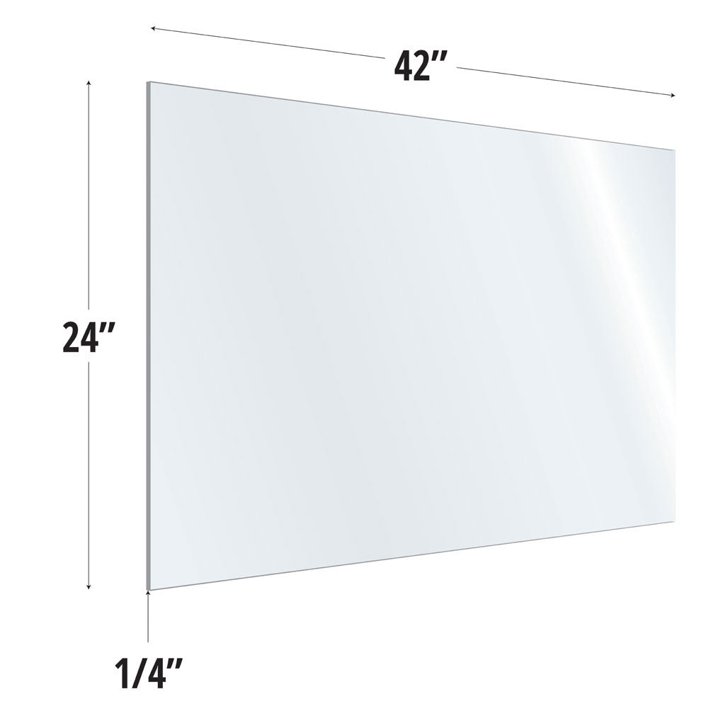 24X42 Clear Acrylic Screen For Use With Variant Brackets