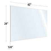 24X42 Clear Acrylic Screen For Use With Variant Brackets