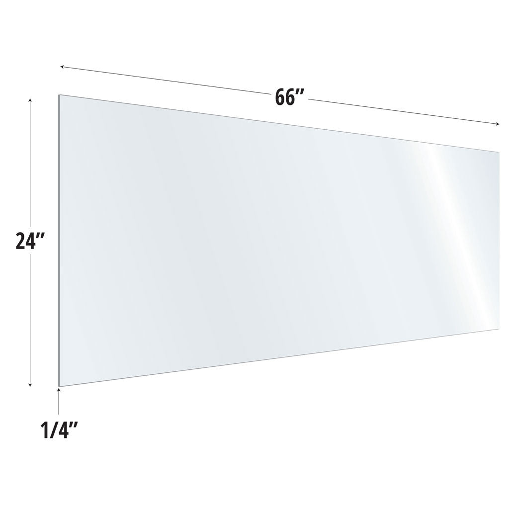 24X66 Clear Acrylic Screen For Use With Variant Brackets