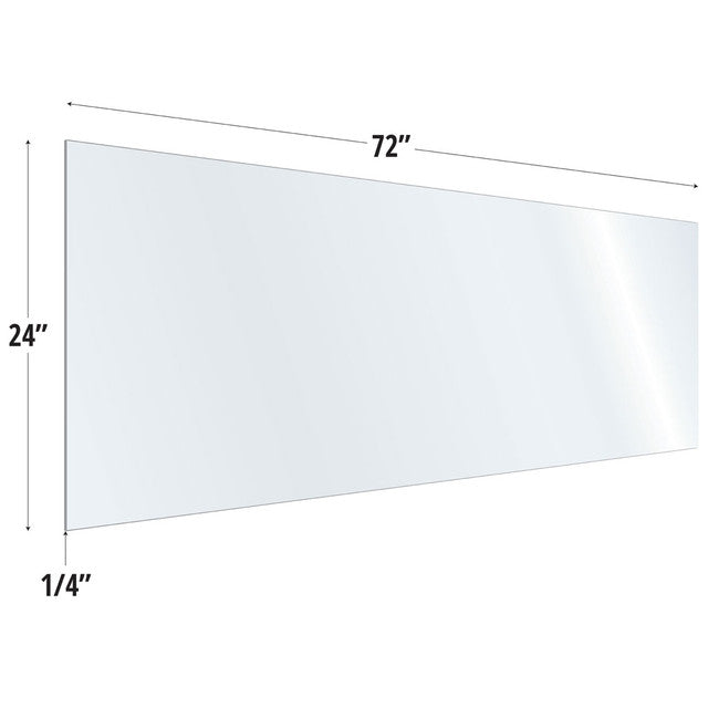 24X72 Clear Acrylic Screen For Use With Variant Brackets