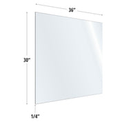 30X36 Clear Acrylic Screen For Use With Variant Brackets