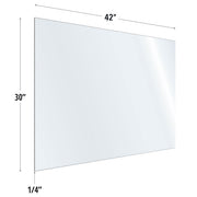 30X42 Clear Acrylic Screen For Use With Variant Brackets
