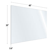 30X48 Clear Acrylic Screen For Use With Variant Brackets