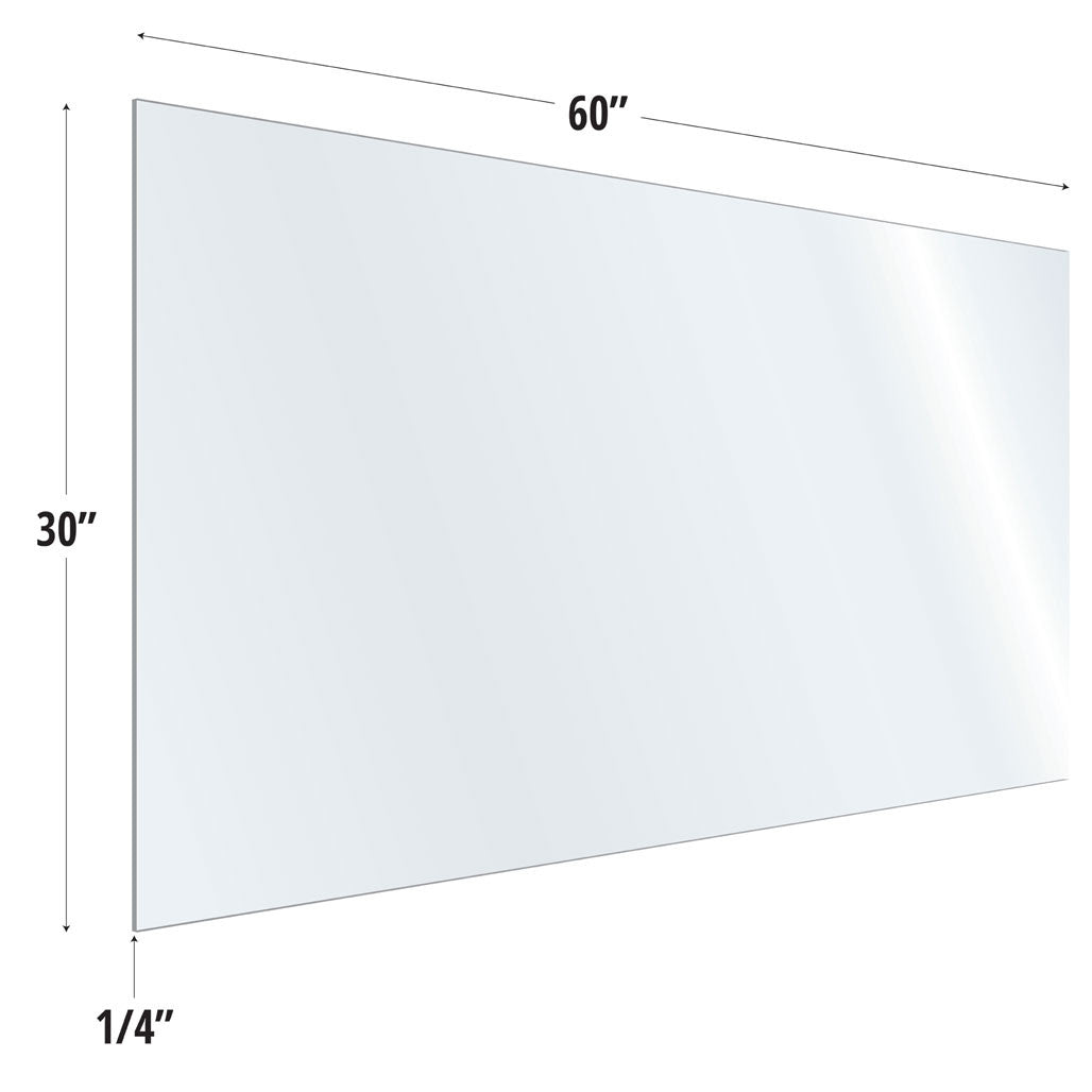 30X60 Clear Acrylic Screen For Use With Variant Brackets